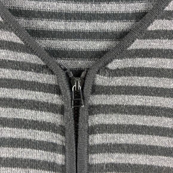 Vintage White Stag Full Zip Striped Sweater Women's XL V Neck Long Sleeve READ - Picture 10 of 15